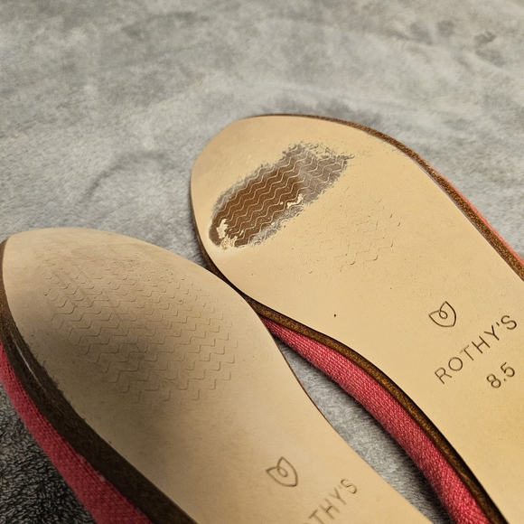 Rothy's x Marta Ferri Pink and Red Merino Wool Square Flat Flame Azalea Size 8.5 - Picture 16 of 16